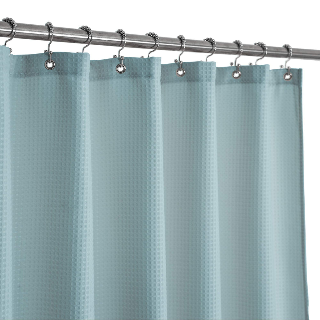 Barossa Design 42x84 Extra Long Stall Shower Curtain Waffle Weave White
