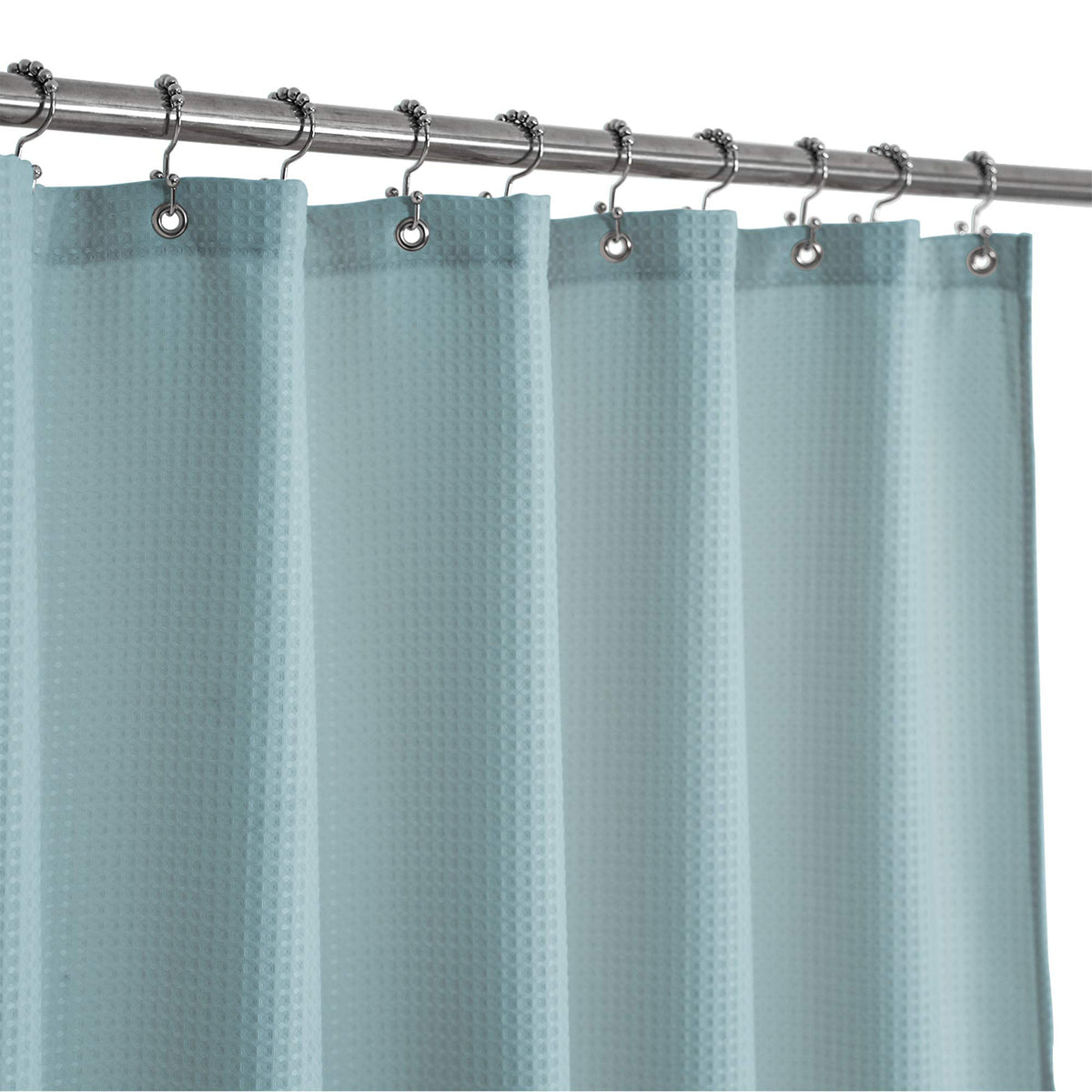 Barossa Design 42x84 Extra Long Stall Shower Curtain Waffle Weave White