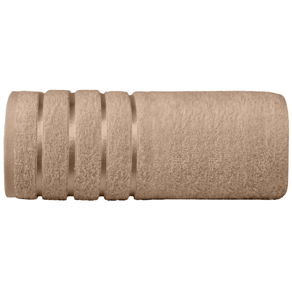 Elegant Comfort 4 Lines Viscose Stripe 6-Piece Premium Towel Set - 100% Turkish Cotton High Absorbent Luxury Bathroom Towels – Includes 2 Washcloths, 2 Hand Towels and 2 Bath Towels Set, Gold