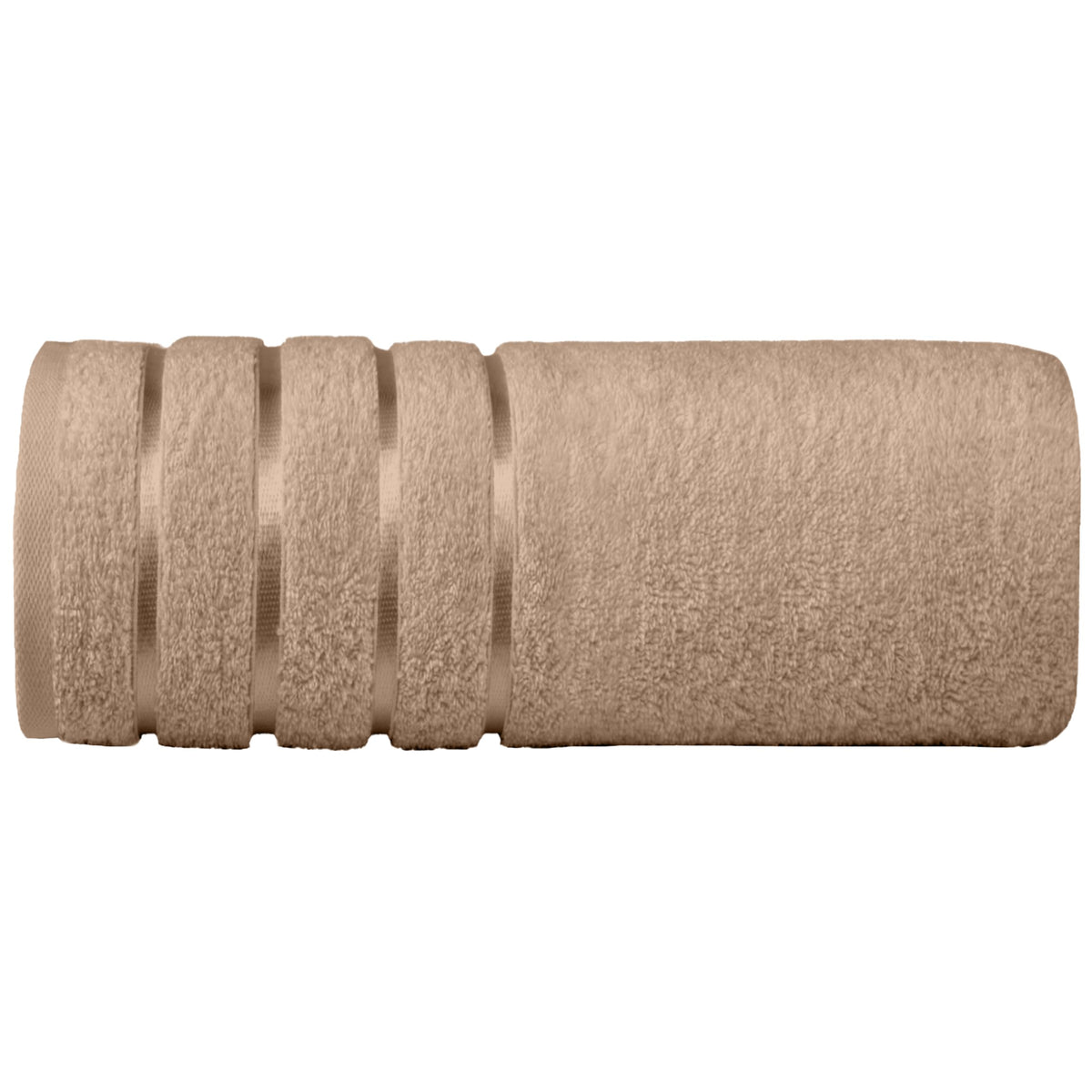 Elegant Comfort 4 Lines Viscose Stripe 6-Piece Premium Towel Set - 100% Turkish Cotton High Absorbent Luxury Bathroom Towels – Includes 2 Washcloths, 2 Hand Towels and 2 Bath Towels Set, Gold
