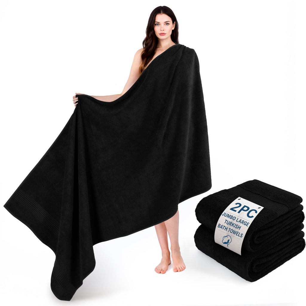 Cotton Paradise 100% Cotton Turkish Towel Set, Soft Absorbent Quick Dry, 6 Piece Towel Set, Navy Blue