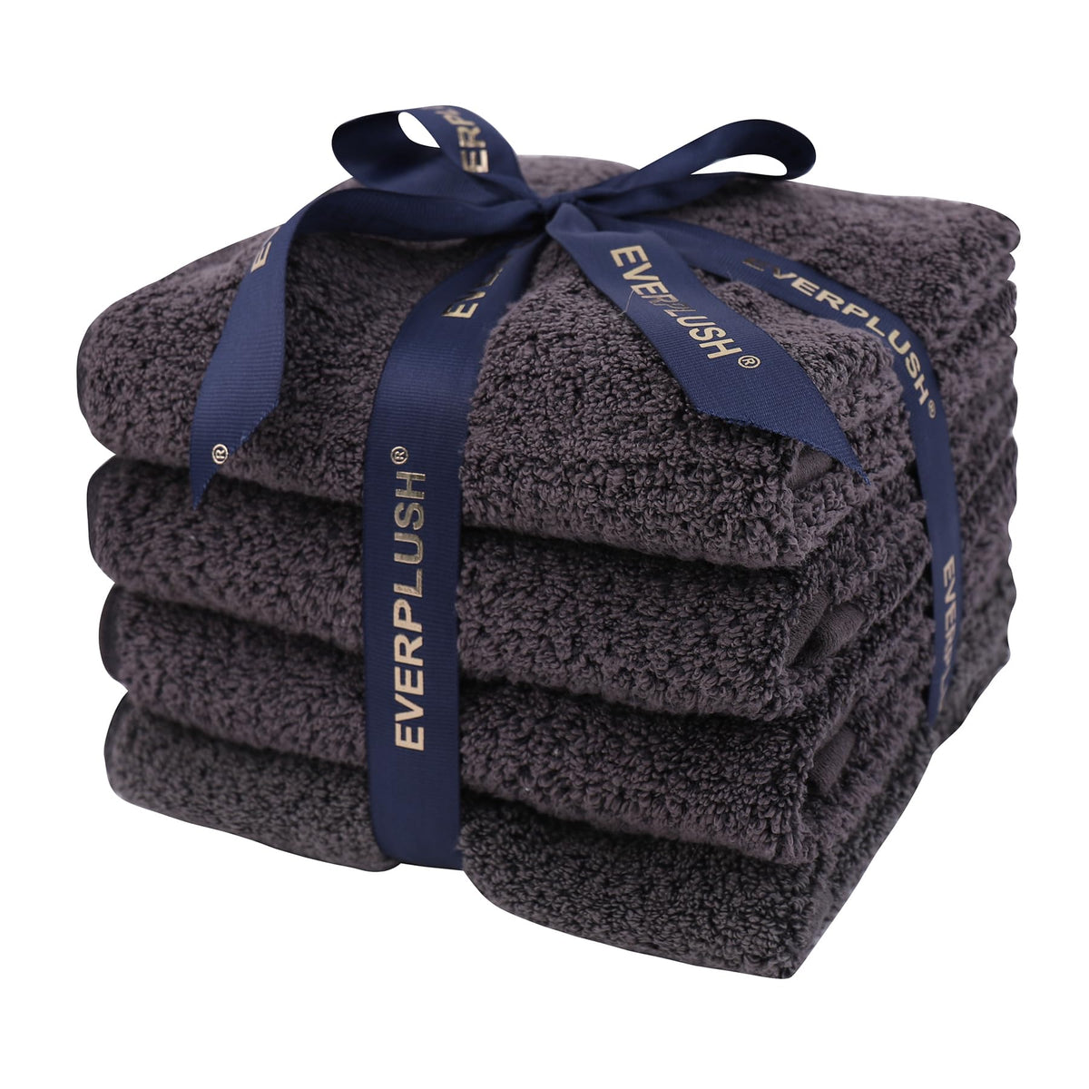 Everplush 4-Piece Premium Hand Towel Sets: Super-Soft, Highly Absorbent & Quick Drying Bathroom Towels – Versatile for Hotel, Bathroom, Shower, Spa, 16x30 Inches(Charcoal, 16" x 30")
