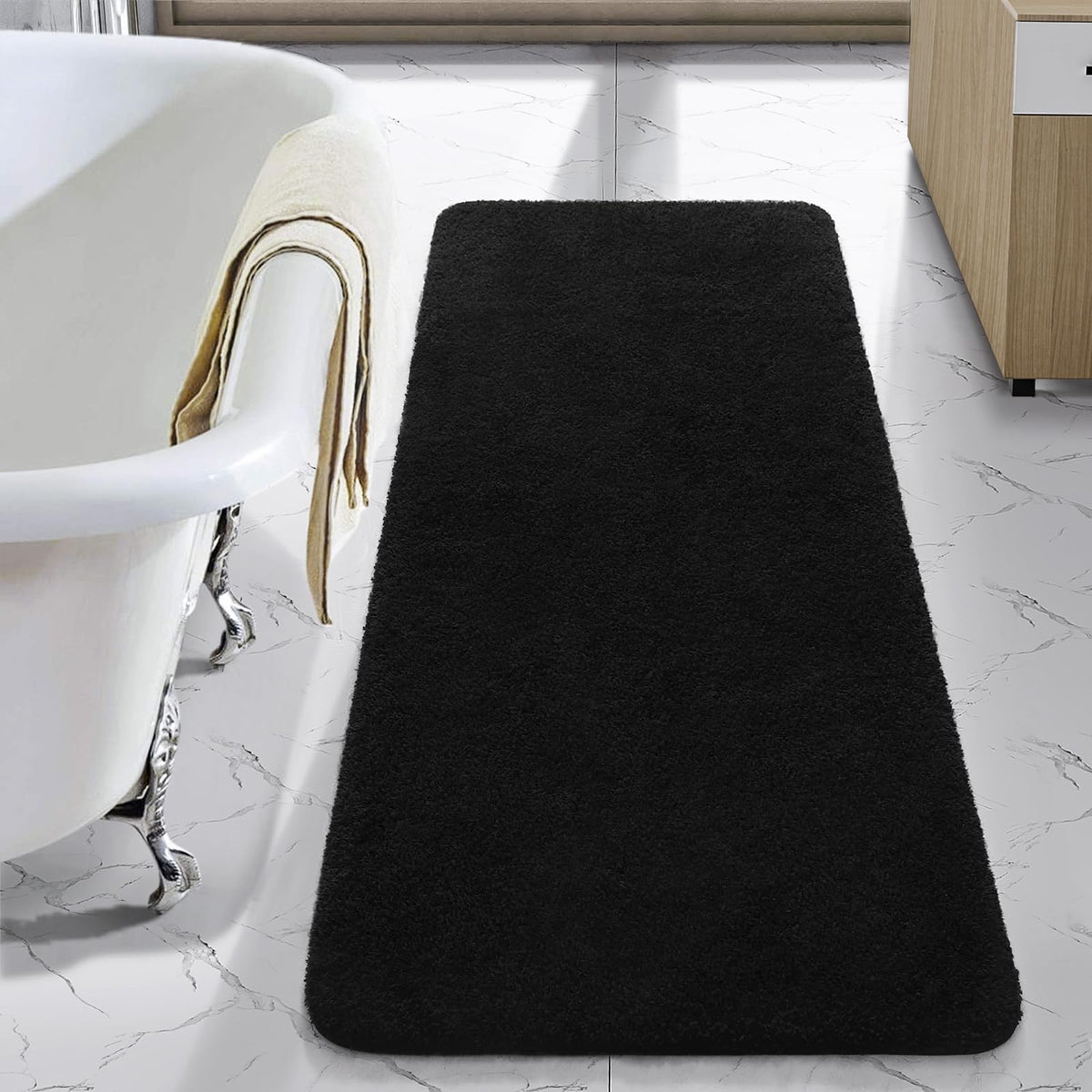 LOCHAS Bathroom Rug Runner 24x60 Inch, Bath Rugs Non Slip, Grey