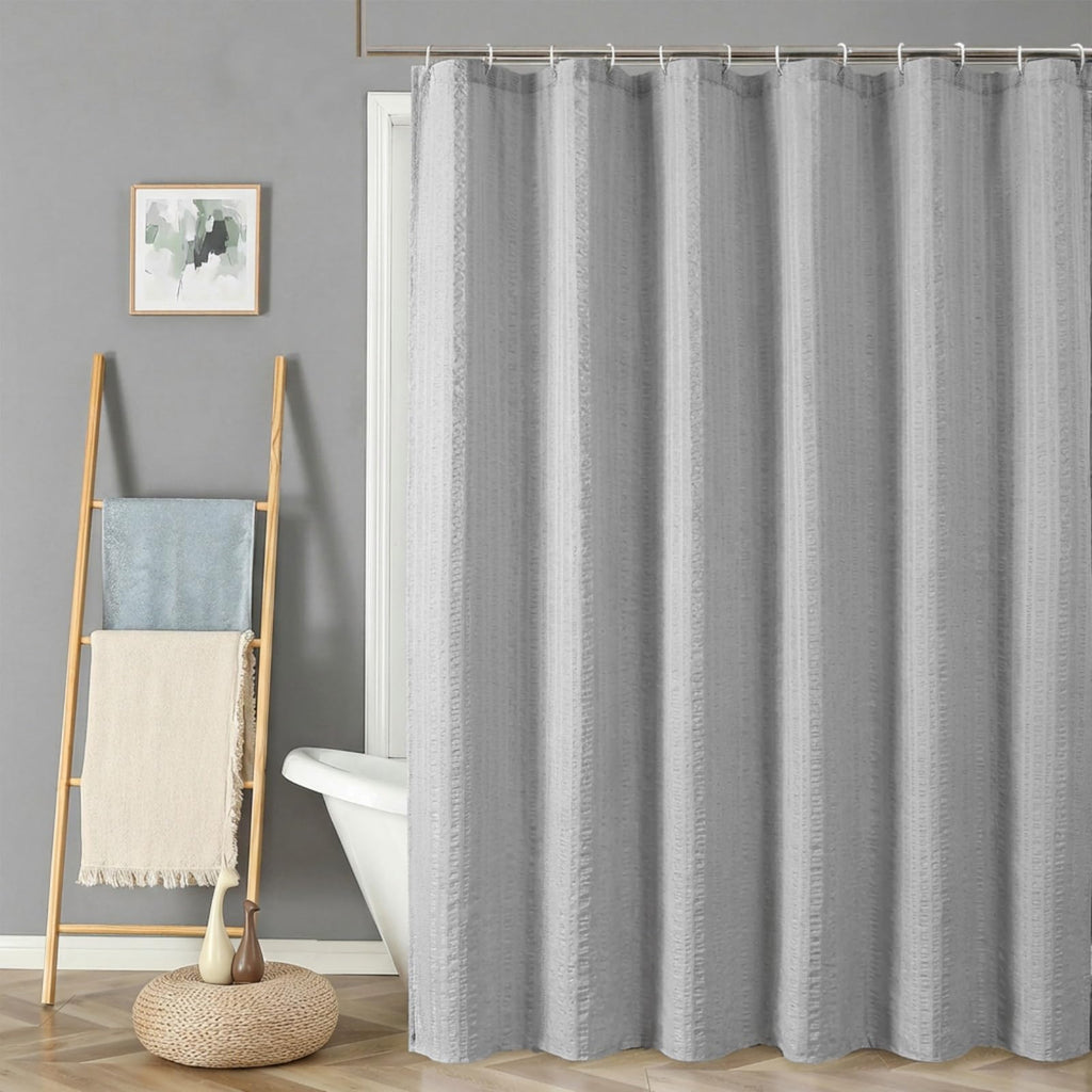 Aiyufeng Moga Navy Blue Fabric Shower Curtains for Bathroom - Blue Hotel Spa Polyester Cloth Bath Curtain with 12 Holes, 72x72, Machine Washable, Navy Blue