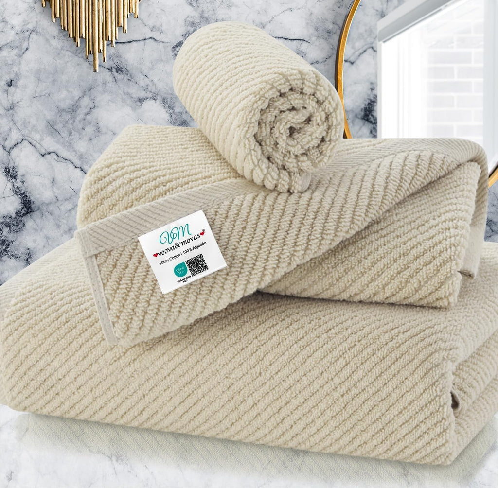 VOOVA & MOVAS Hand Towels for Barthroom, 18x28 in, Soft, Deep Turquoise