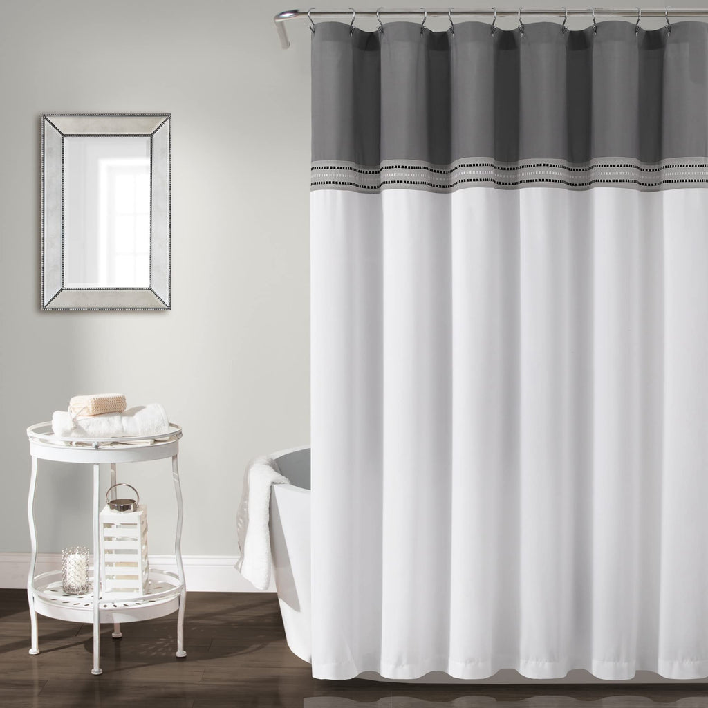 Lush Decor Terra Shower Curtain Single 72" W x 72" L Beige & Ivory - Fabric Shower Curtains for Bathroom - Neutral Bathroom Curtain - Modern Glam Décor