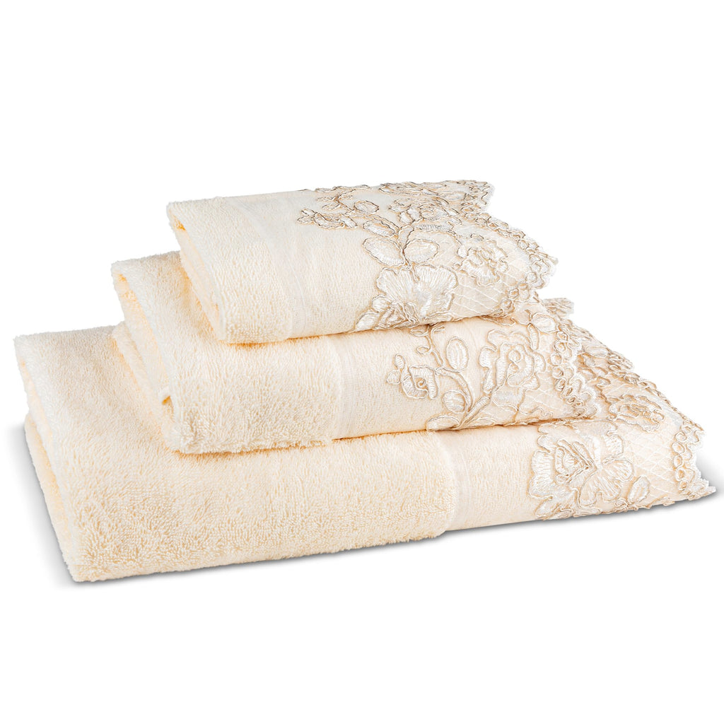 Zahari Home Spindle Modern Bathroom Towel Set - 3 Piece Bath, Hand, and Wash Towels - Classic Luxury Contemporary Decor - Beautiful Gold Unique Design Bath Ensemble