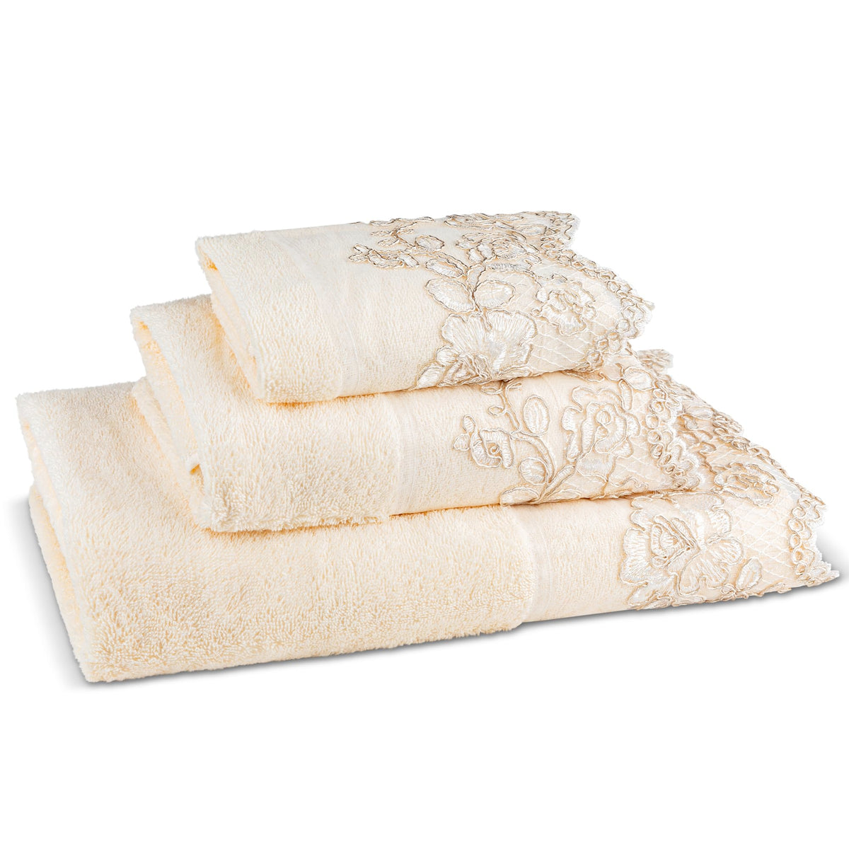 Zahari Home Spindle Modern Bathroom Towel Set - 3 Piece Bath, Hand, and Wash Towels - Classic Luxury Contemporary Decor - Beautiful Gold Unique Design Bath Ensemble