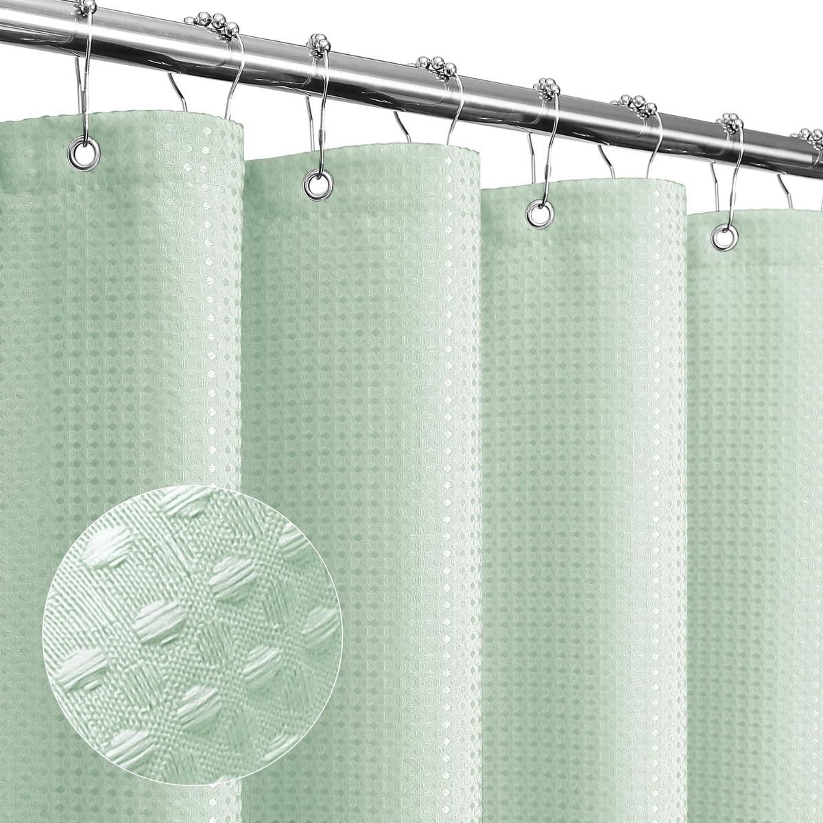 Gibelle Black Cloth-Textured Shower Curtain, Hotel Style, 72x72