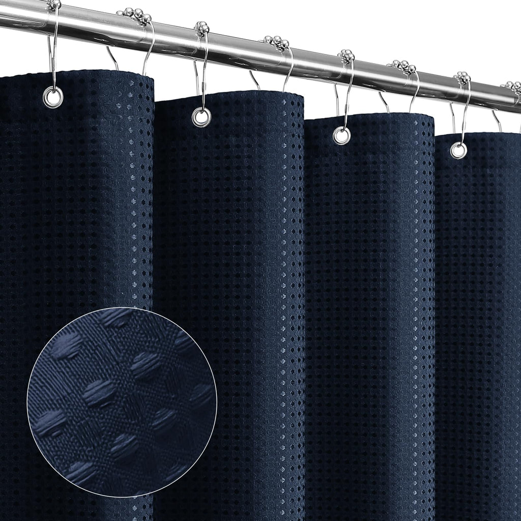 Gibelle Black Cloth-Textured Shower Curtain, Hotel Style, 72x72