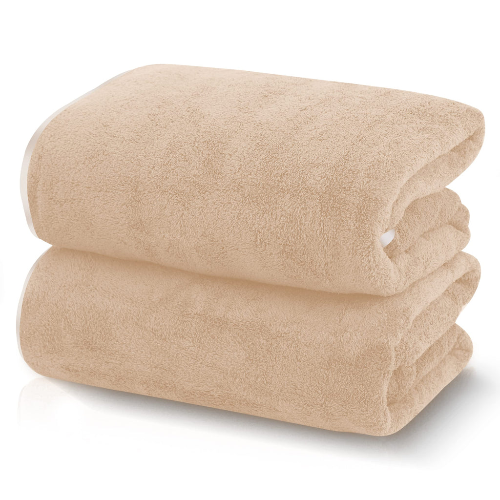 TENSTARS Luxury Silk Hemming Towel Set - Light Thin Quick Drying - 2 Bath Towels 2 Hand Towels 2 Washcloths - Ultra Soft Microfiber, for Bath Fitness, Sports, Yoga, Travel (Dark Grey 6 Pieces)