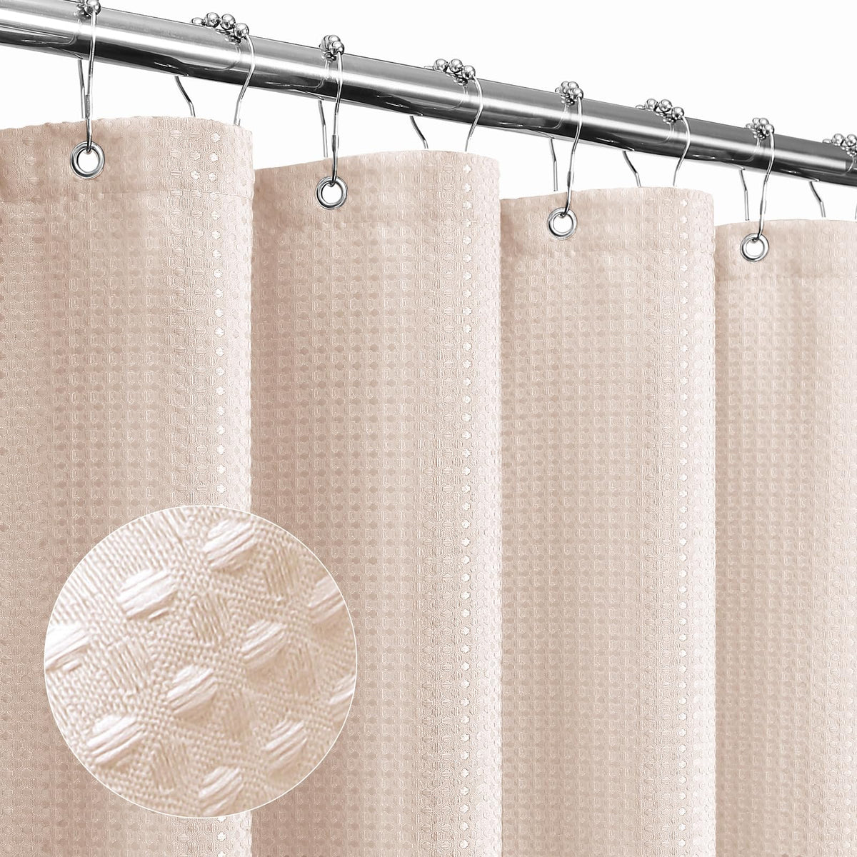 Gibelle Black Cloth-Textured Shower Curtain, Hotel Style, 72x72