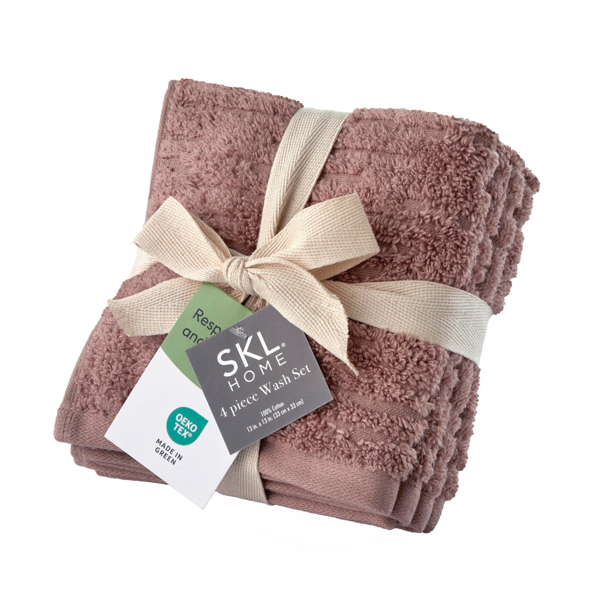 SKL Home CloudSoft Bath Towel Set, 6-Piece, 100% Cotton Luxury, Oatmeal