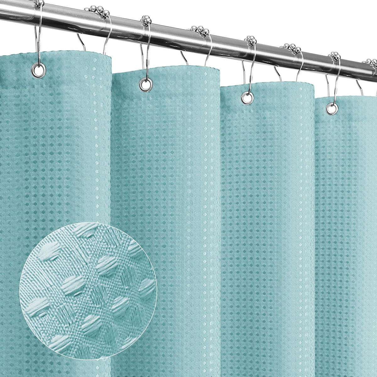 Gibelle Black Cloth-Textured Shower Curtain, Hotel Style, 72x72