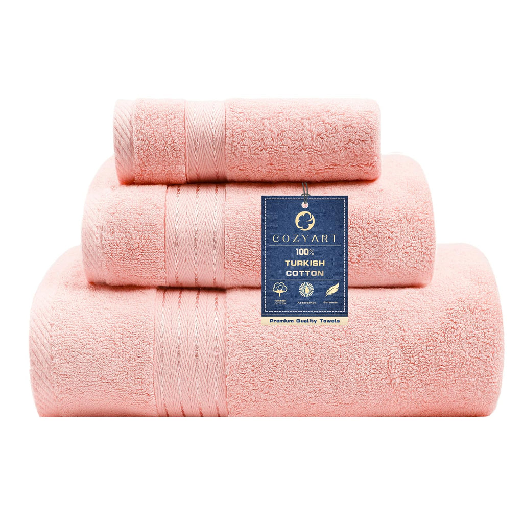 COZYART Luxury Bath Towel Set 6 Pcs, Burnt Orange 100% Turkish Cotton