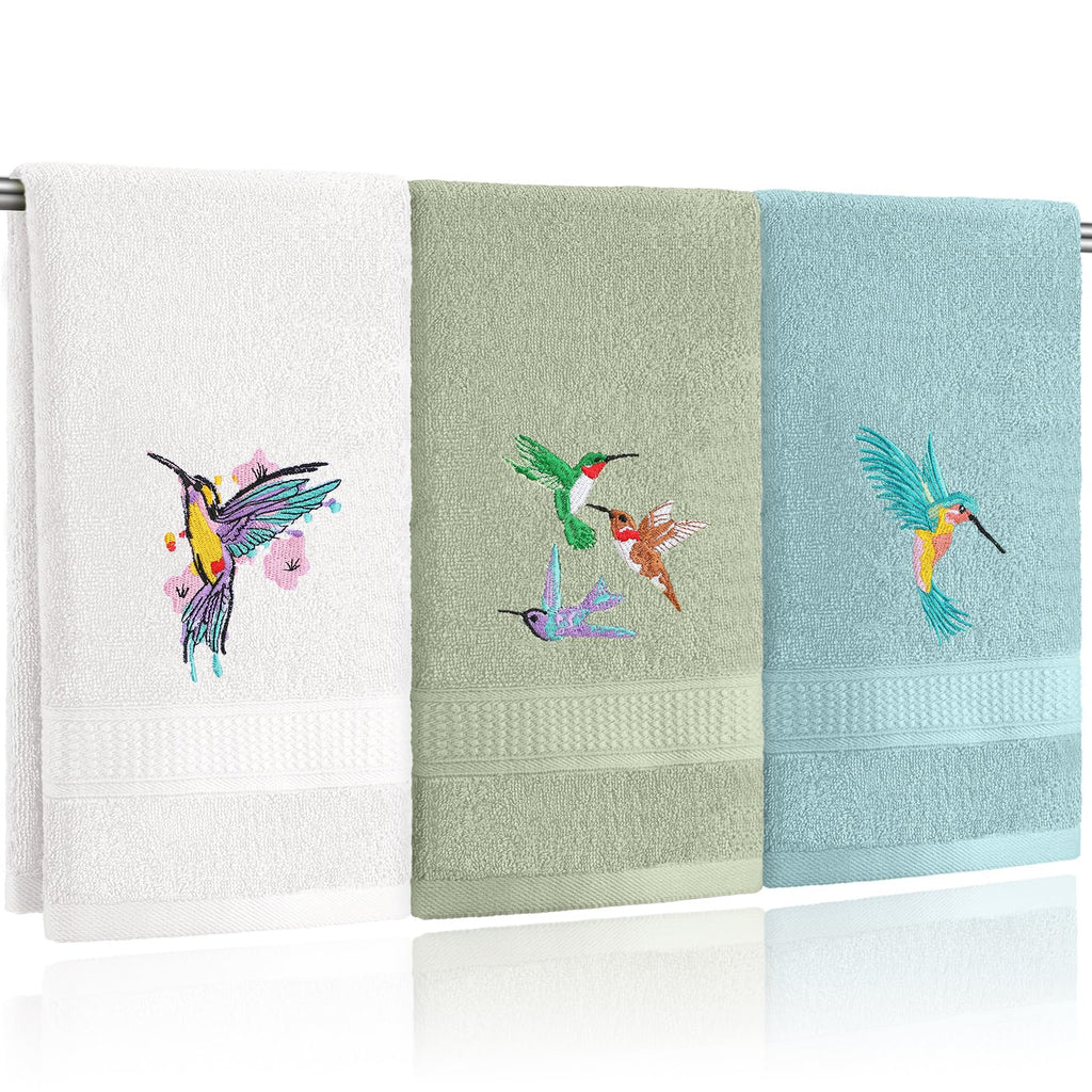 Tingjoo 3 Pcs Eucalyptus Leaves Hand Towels Farmhouse Fingertip Bath Towels