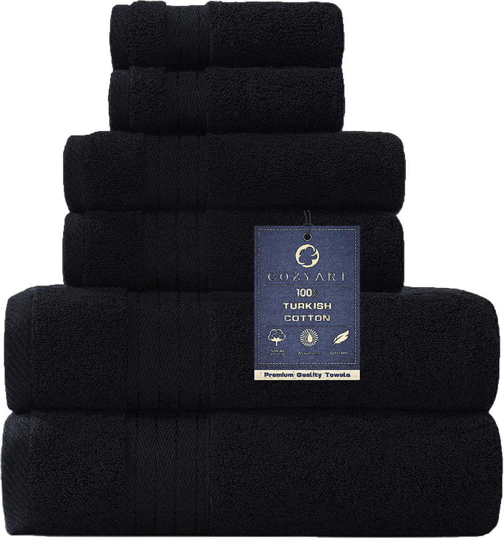 COZYART Luxury Bath Towel Set 6 Pcs, Burnt Orange 100% Turkish Cotton