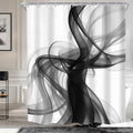 Black and White Shower Curtain 60Wx72H Abstract Modern Ombre for Bathroom