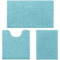 HOMEIDEAS Bathroom Rugs Set of 3, Super Soft Absorbent Chenille Bath Rugs