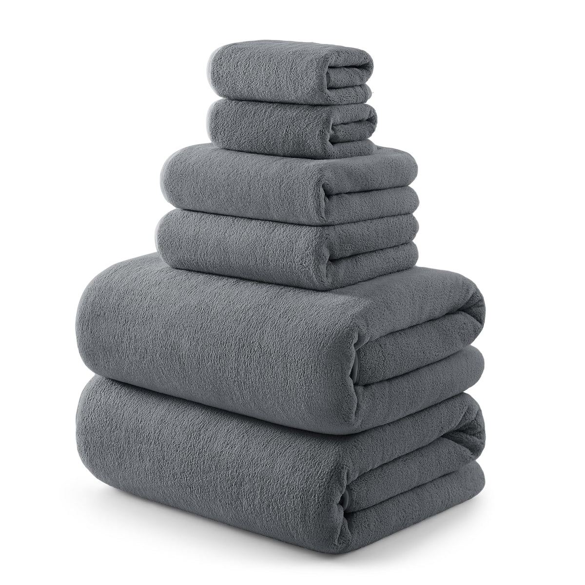REDKISS Pack of 6 Pink Towel Set - 2 Extra Large Bath, 2 Hand, 2 Washcloths, Ultra Soft & Highly Absorbent, Quicker to Dry, Towels for Bathroom, Spa, Hotel, Gym