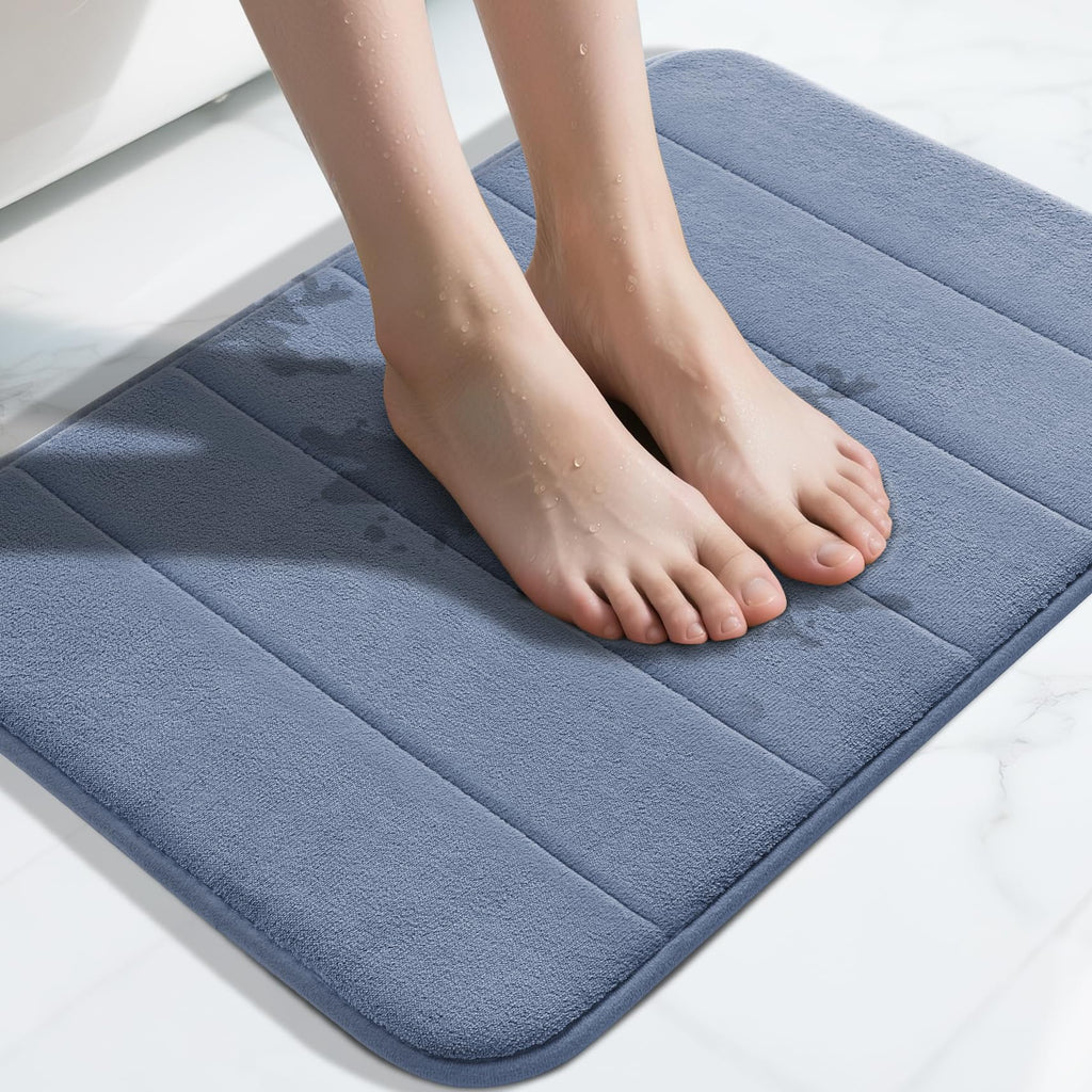 Yimobra Memory Foam Bath Mat, Super Soft & Absorbent Bathroom Rug, Grey