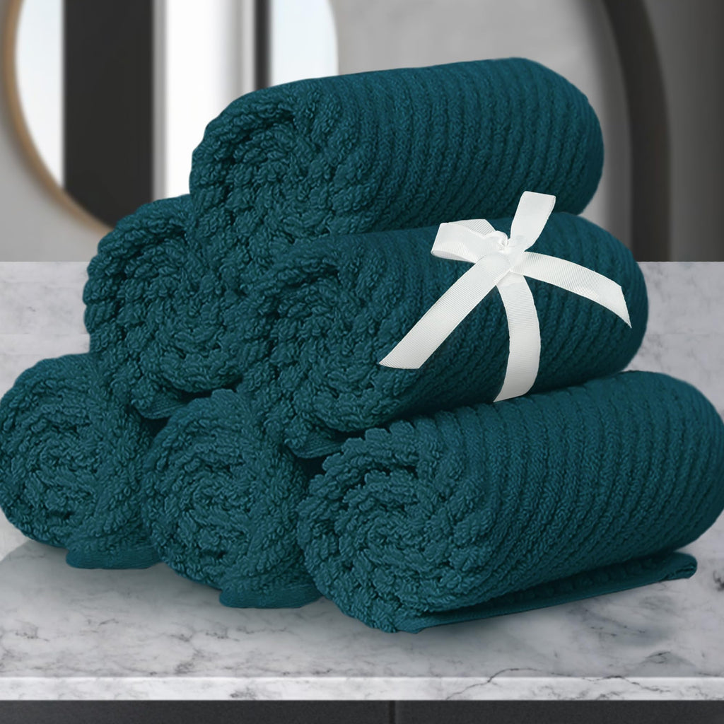 VOOVA & MOVAS Hand Towels for Barthroom, 18x28 in, Soft, Deep Turquoise