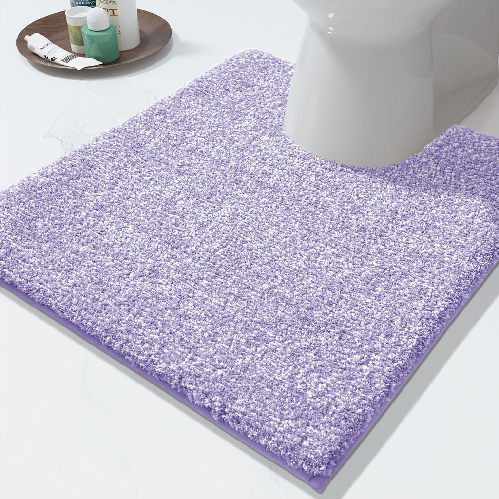 Yimobra Non Slip Machine Washable Bathroom Rug 32x20 Light Blue and White