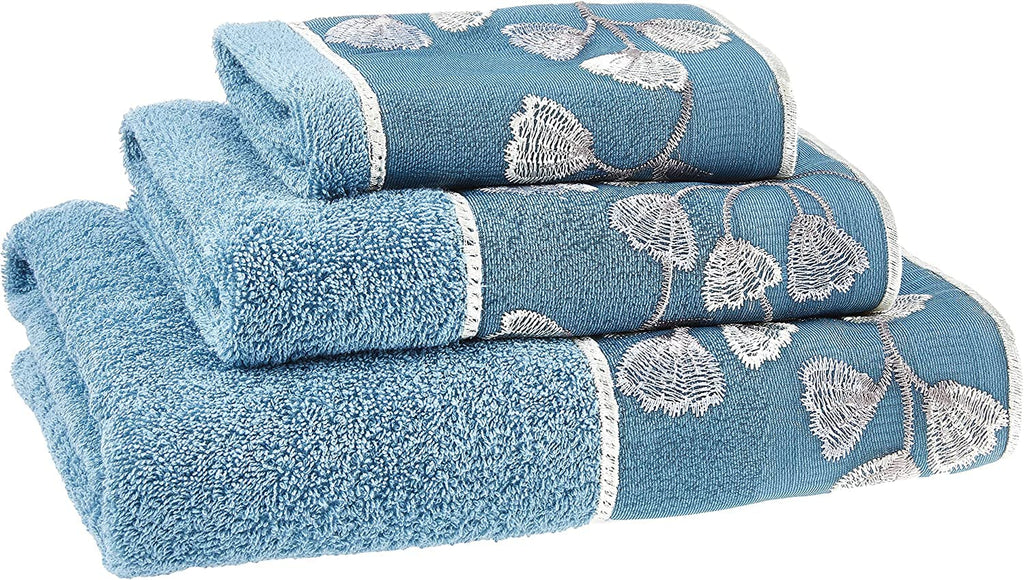 Zahari Home Spindle Modern Bathroom Towel Set - 3 Piece Bath, Hand, and Wash Towels - Classic Luxury Contemporary Decor - Beautiful Gold Unique Design Bath Ensemble