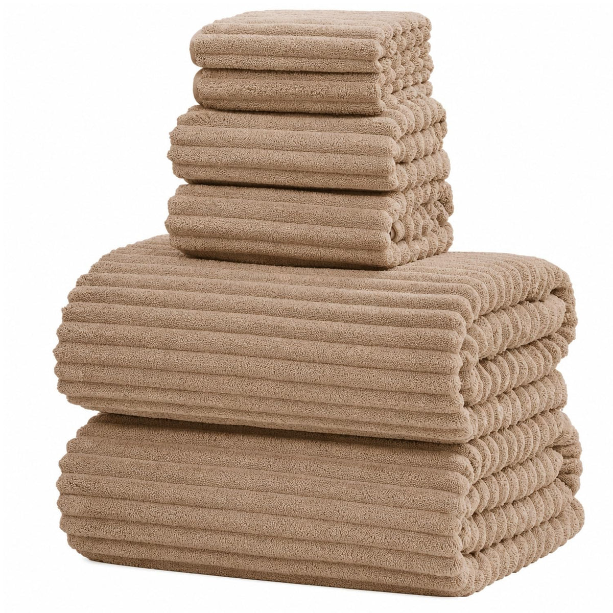 6 PC Bath Towel Set, 40"x80" Oversized Bath Sheets, Olive Green