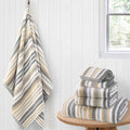 VOOVA & MOVAS Hand Towels, Cotton, Soft, Thick, 16x27 in, Tan Gray Beige