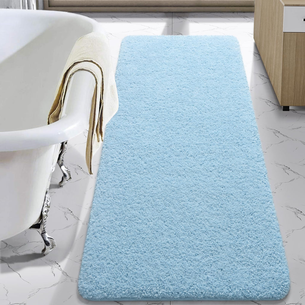 LOCHAS Bathroom Rug Runner 24x60 Inch, Bath Rugs Non Slip, Grey