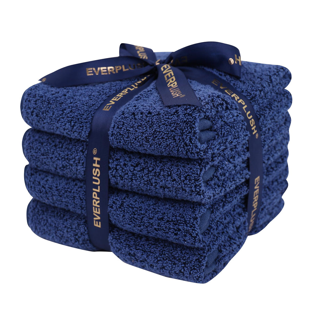 Everplush 4-Piece Premium Hand Towel Sets: Super-Soft, Highly Absorbent & Quick Drying Bathroom Towels – Versatile for Hotel, Bathroom, Shower, Spa, 16x30 Inches(Charcoal, 16" x 30")