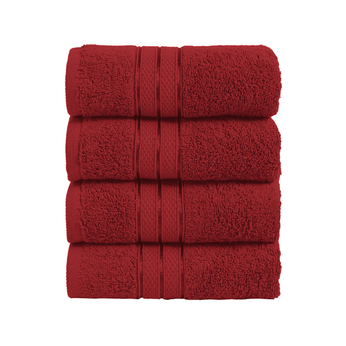 Elegant Comfort Luxury 6-Piece Towel Set, Premium Soft 100% Turkish Cotton, Three Line Popcorn Design 2 Bath Towels, 2 Hand Towels and 2 Washcloths Towel Set-Quick-Drying and Absorbent, Vibrant Orange