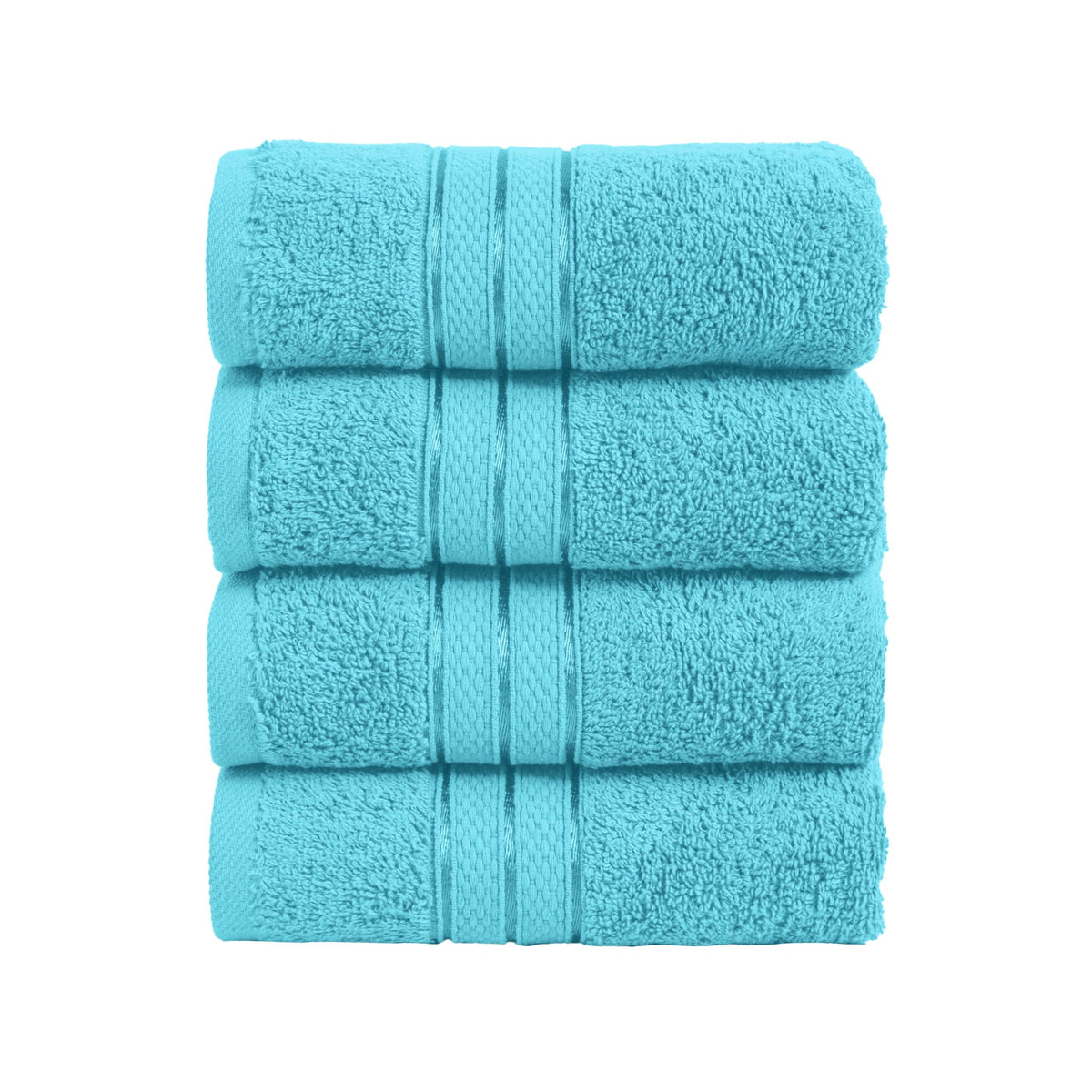 Elegant Comfort Luxury 6-Piece Towel Set, Premium Soft 100% Turkish Cotton, Three Line Popcorn Design 2 Bath Towels, 2 Hand Towels and 2 Washcloths Towel Set-Quick-Drying and Absorbent, Vibrant Orange