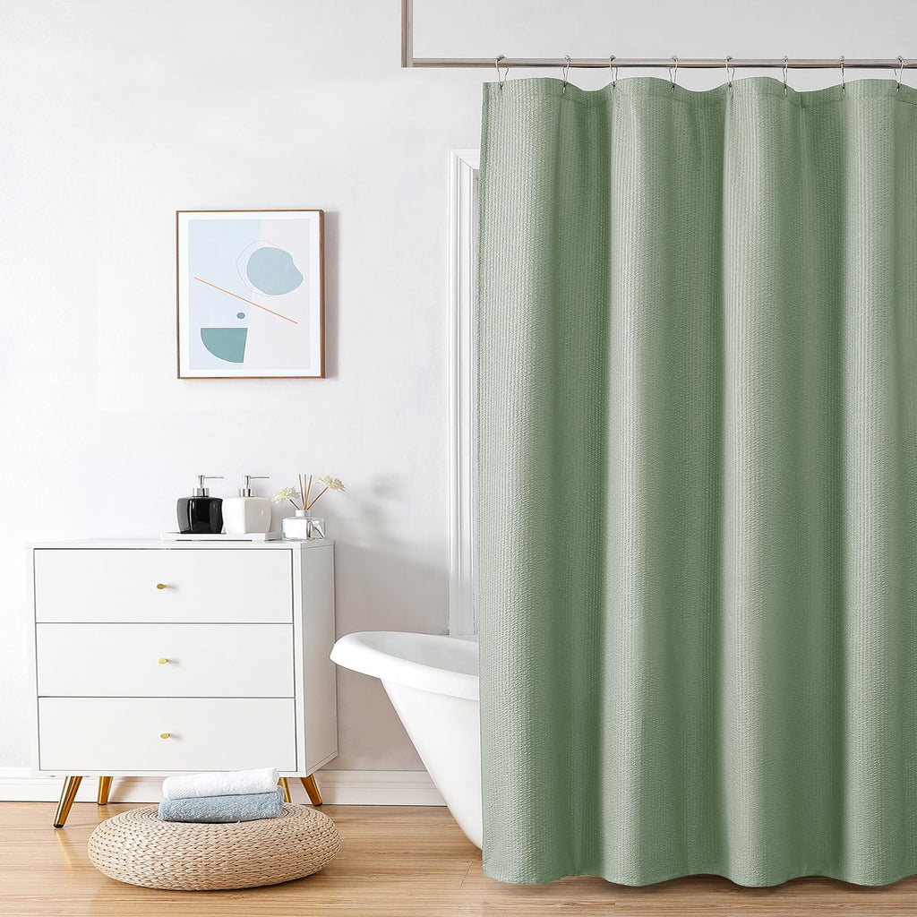 OVZME Berry Cute Shower Curtain, Embossed Textured Fabric Shower Curtain for Bathroom - Soft Cloth & Hotel Spa Luxury, Water Repellent, Machine Washable Shower Curtain, 72X72, Lemon Yellow