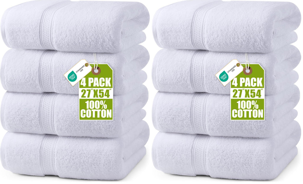 Utopia Towels 4 Pack Premium Bath Towels, 27x54 in, 600 GSM Cotton Grey
