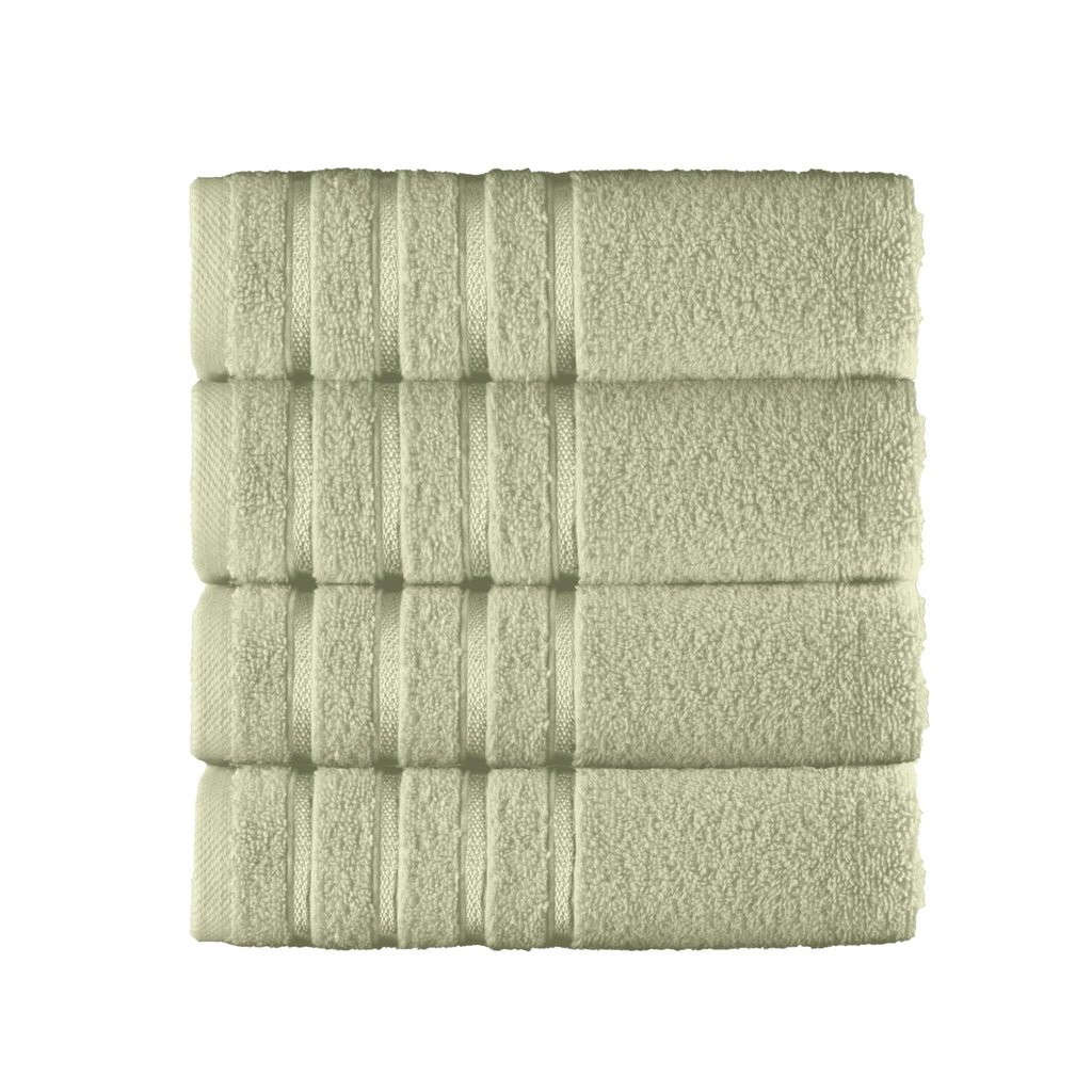 Elegant Comfort 4 Lines Viscose Stripe 6-Piece Premium Towel Set - 100% Turkish Cotton High Absorbent Luxury Bathroom Towels – Includes 2 Washcloths, 2 Hand Towels and 2 Bath Towels Set, Gold