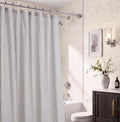 Grey Striped Shower Curtain 72X72 Inches Cotton Blend Rustic Shower Curtain Breathable Washable for Bathroom