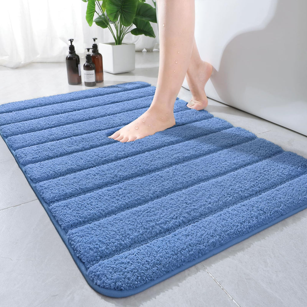AROGAN Luxury Long Bathroom Runner Rugs 24x60 Inch Bath Rug Non Slip, Black