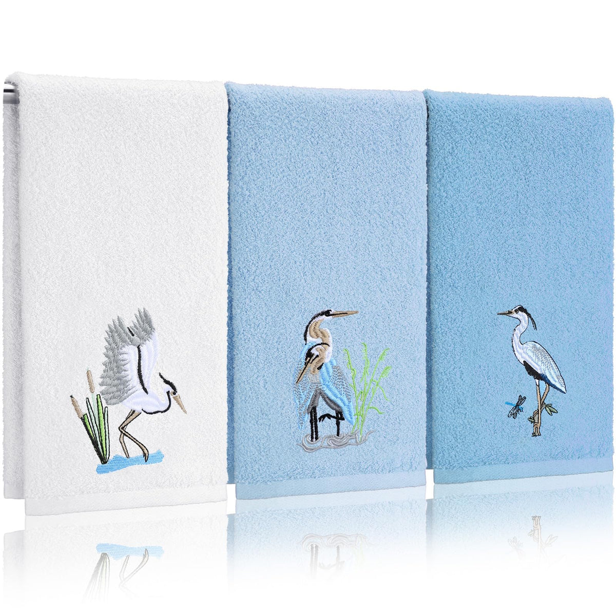 Hahafelt 3 Pack Boho Leaves Hand Towels for Bathroom, 100% Cotton