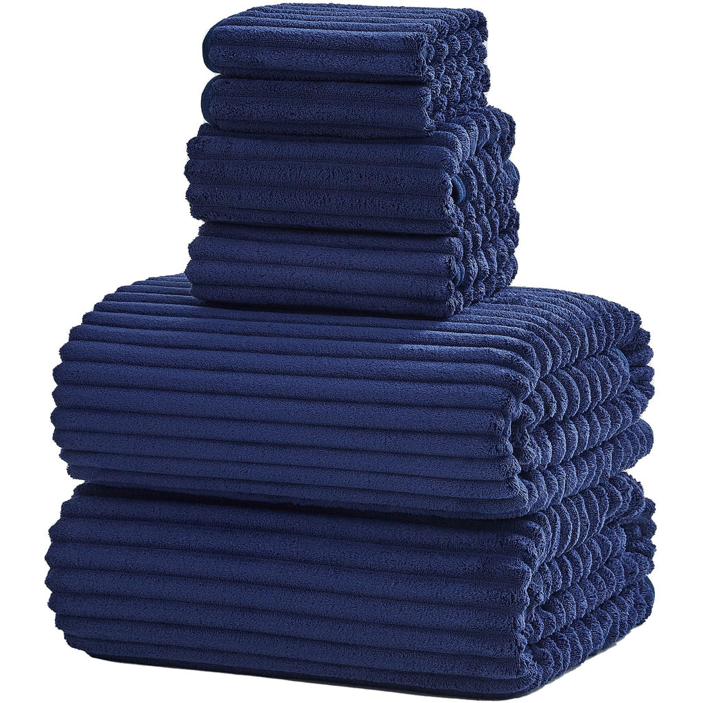 6 Piece Bath Towel Set, 30"x60" Microfiber Towels,Brown