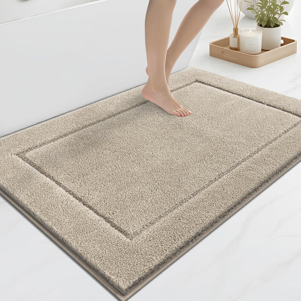 anllugs Bathroom Rugs, Non-Slip Bath Runner Rugs, 30" x 84", Beige