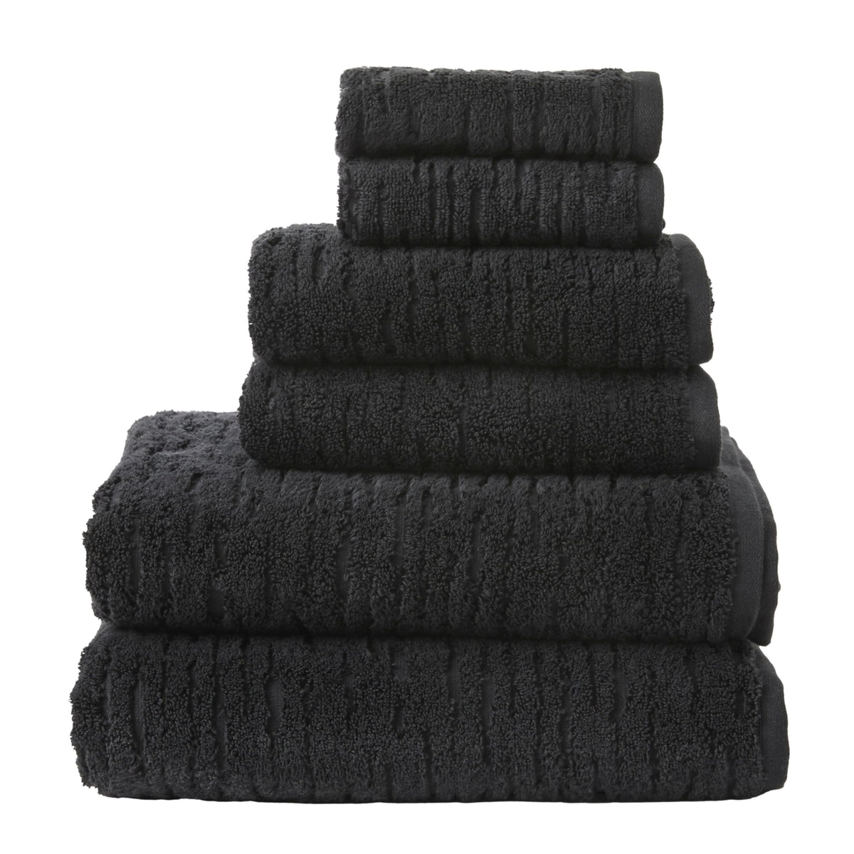 SKL Home CloudSoft Bath Towel Set, 6-Piece, 100% Cotton Luxury, Oatmeal