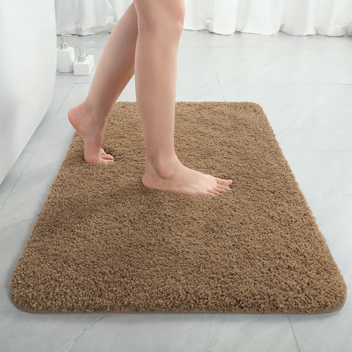 LOCHAS Bathroom Rug Runner 24x60 Inch, Bath Rugs Non Slip, Grey