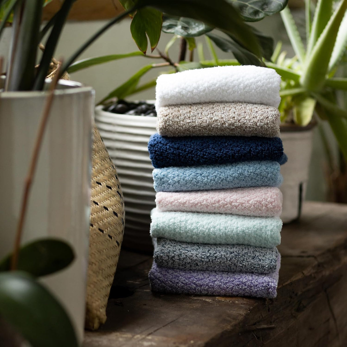 Everplush Diamond Jacquard 6 Pieces Bath Towel Set, Luxury Super Soft Oversized everplush Towels, Highly Absorbent Diamond Jacquard Quick Dry Bath Towel for Bathroom Grey Towel Set