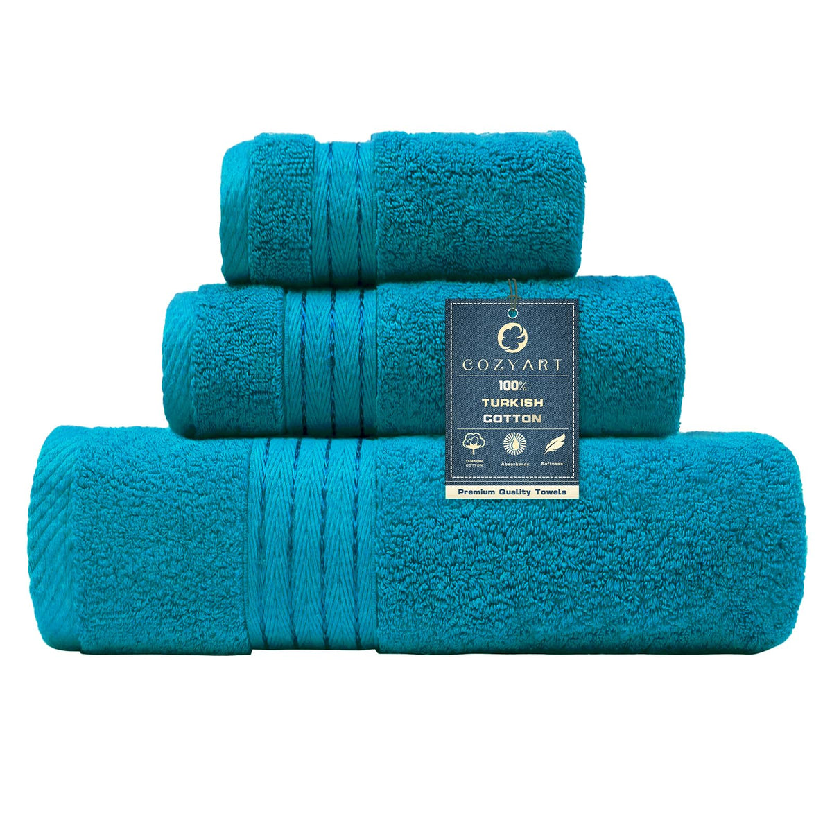 COZYART Luxury Bath Towel Set 6 Pcs, Burnt Orange 100% Turkish Cotton