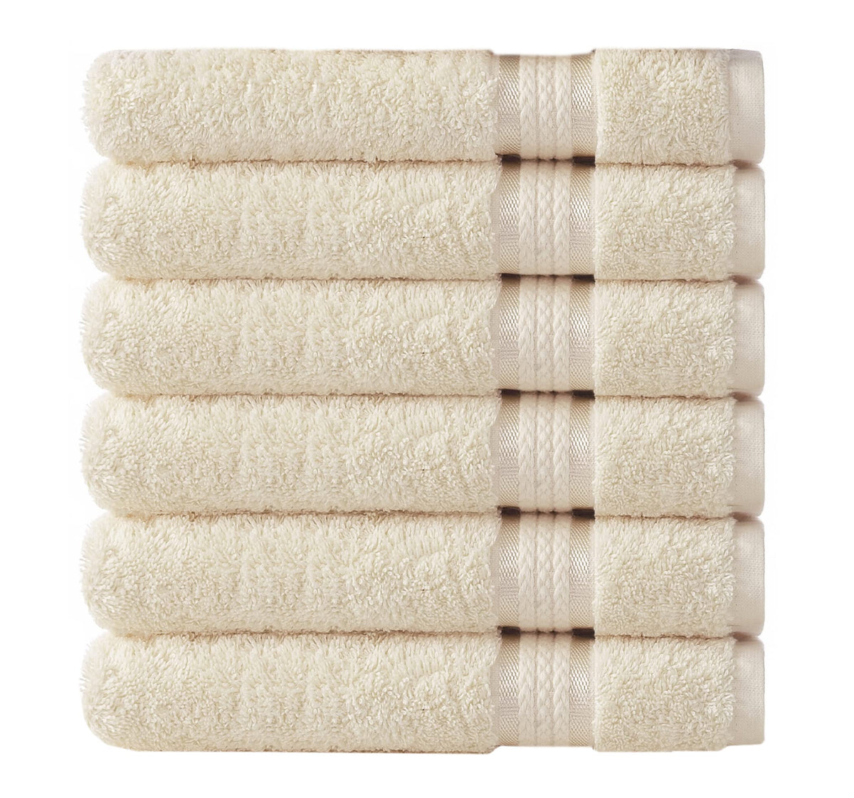 COTTON CRAFT Ultra Soft Hand Towels - 6 Pack 100% Ringspun Cotton Towel Set