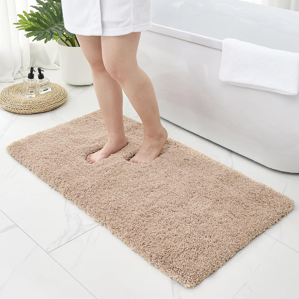 Microfiber Bathroom Rugs 24x17 Absorbent Soft Non Slip, Blue