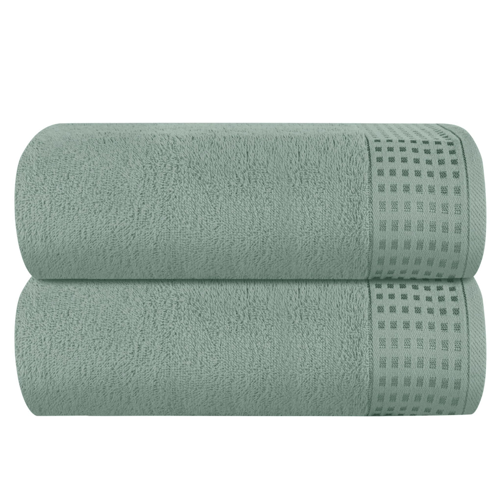 GLAMBURG 100% Cotton 2 Pack Oversized Bath Towel Set 28x55 Inches, Ultra Soft Highly Absorbant Compact Quickdry & Lightweight Large Bath Towels, Ideal for Gym Travel Camp Pool - Black