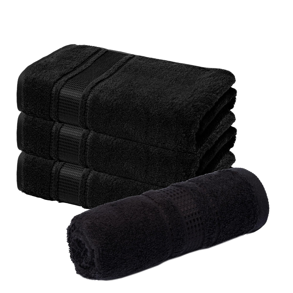 Melissa Linen Fingertip Towels 4 Pack, Aqua Green (Light Teal/Seafoam), 100% Turkish Cotton, Small Hand Towels for Face and Guest Bathroom, 12 x 18 in, Soft, Absorbent, Quick Dry, 550 GSM